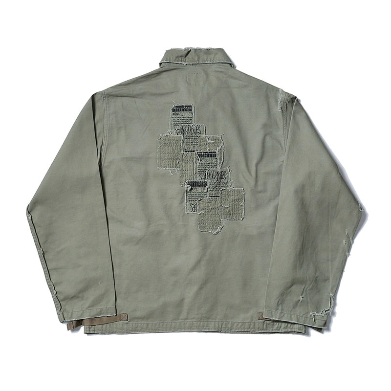 hole patch coat fashion brand washable harbor style tooling jacket