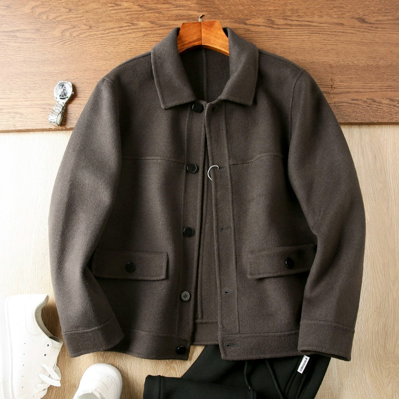 Double-sided wool tweed!original 1399!Italian order high-end men's autumn and winter lapel woolen jacket jacket tide