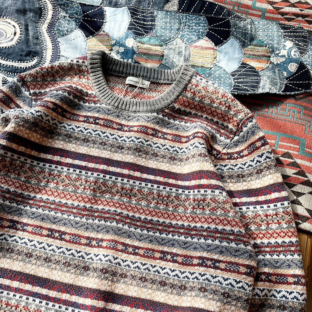 Japanese retro pullover, Japanese bohemian warm ethnic style sweater, knitwear, men's and women's trendy tops