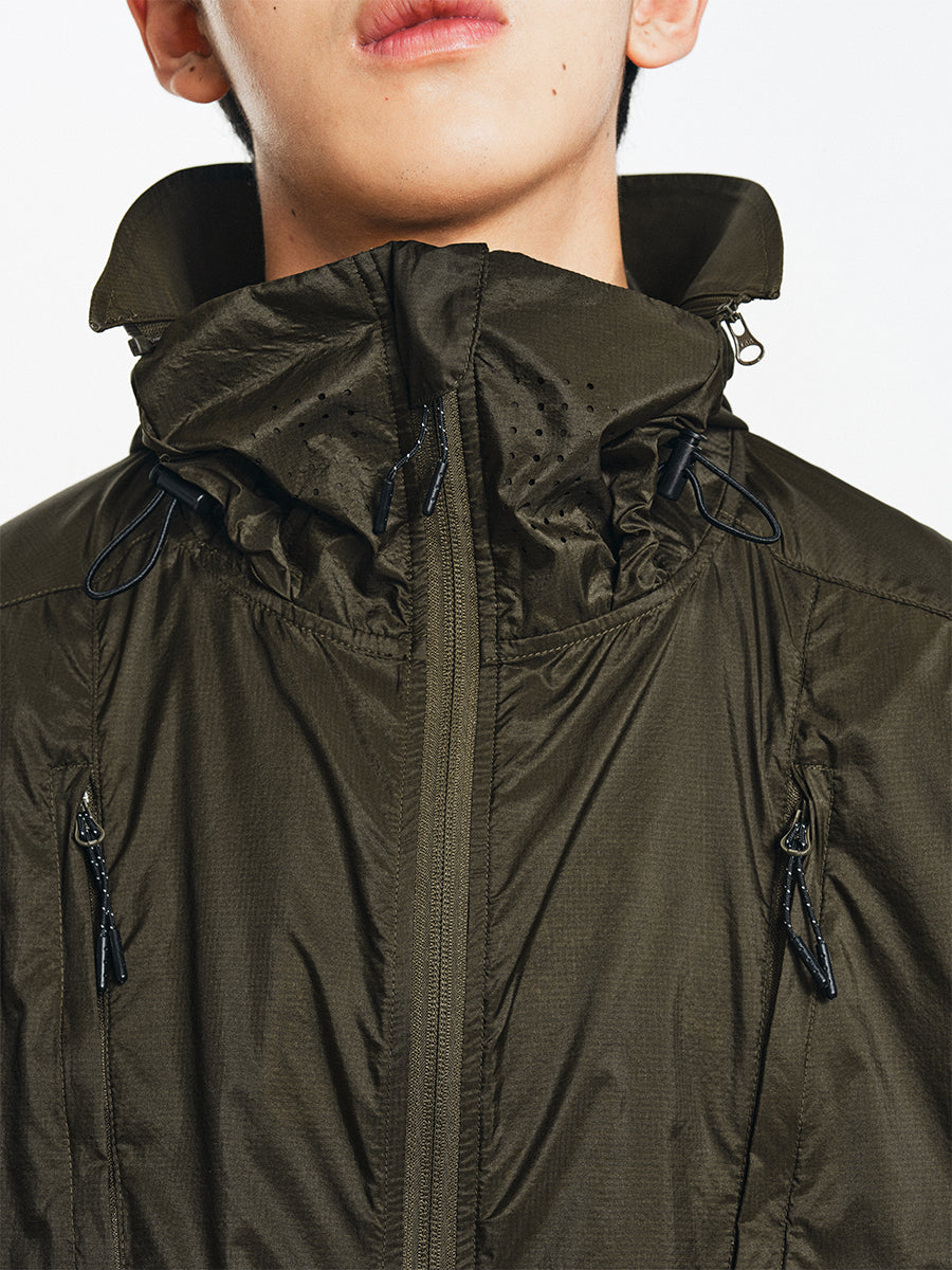 Japan imported paper-like fiber dark grain uv sunscreen hooded four-warehouse sunscreen suit