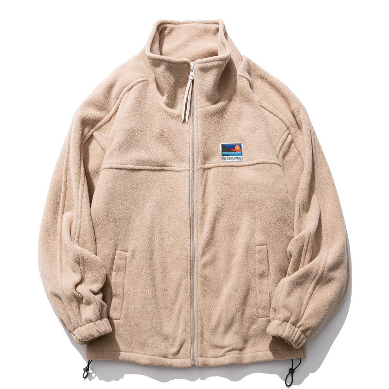 Fleece Padded Stand-Collar Zip Cardigan – Outdoor Oversized Unisex