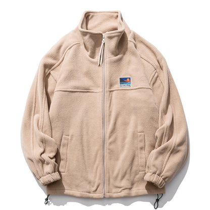 Fleece Padded Stand-Collar Zip Cardigan – Outdoor Oversized Unisex