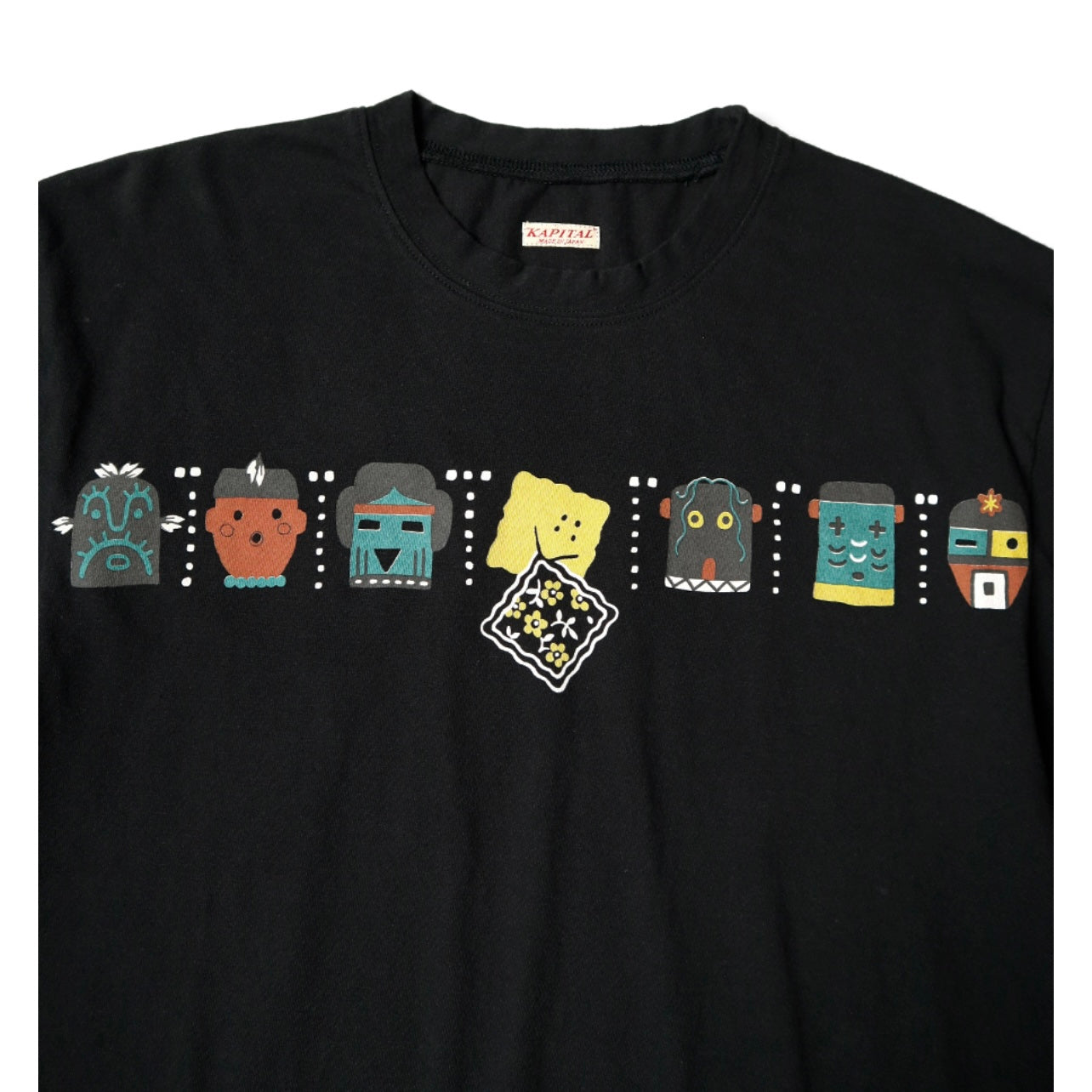 25SS Japanese casual fun smiley face print cotton loose crew neck short sleeve T-shirt