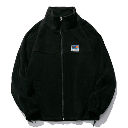 Fleece Padded Stand-Collar Zip Cardigan – Outdoor Oversized Unisex