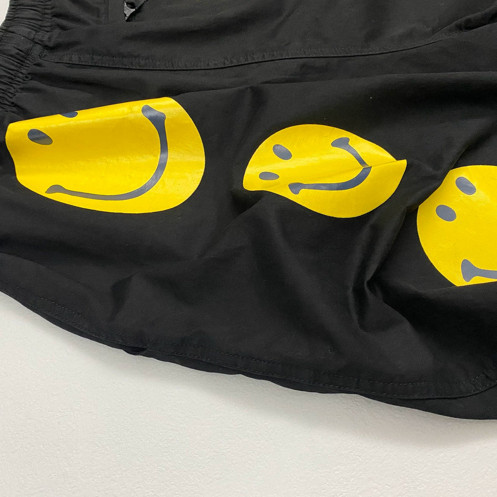 smiling face print Japanese retro trendy loose men's and women's casual shorts