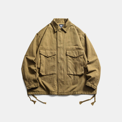 Japanese Vintage Cargo Lapel Jacket – Loose Unisex Spring Autumn – Japanese vintage | yamalin clothes | Yamalinclothes