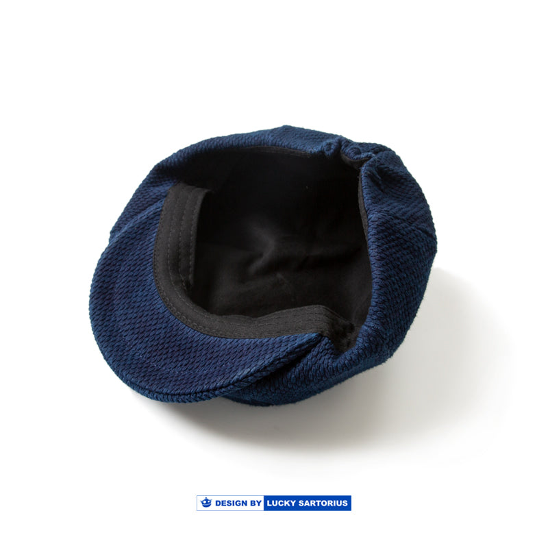 Plant blue dyed octagonal hat 550g Kendo fabric Japanese retro newsboy hat