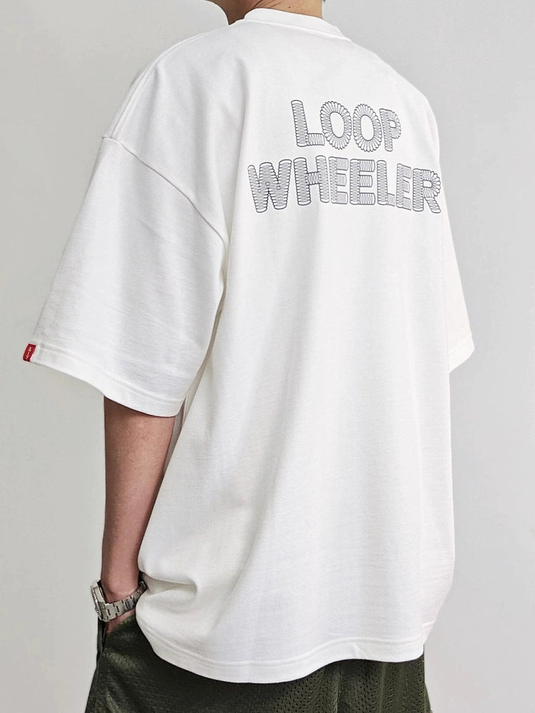 Japanese letter print short-sleeved T-shirt for men pure cotton loose casual T-shirt