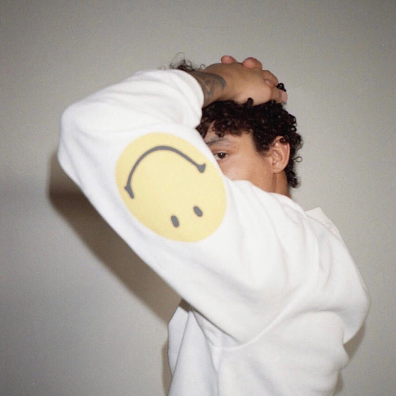 Japanese loose casual smiley face print long sleeve sweater ins tide