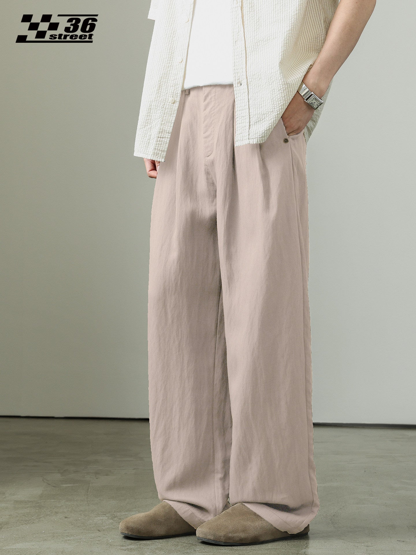 Draped Lyocell Wide Leg Pants – Loose Straight Tencel Linen Summer Ice Silk Slacks for Men – Japanese vintage | yamalin clothes | Yamalinclothes