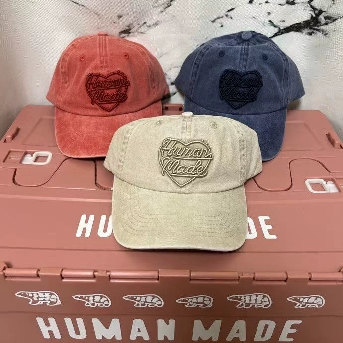 Japanese love embroidered sunhat retro washed old hat