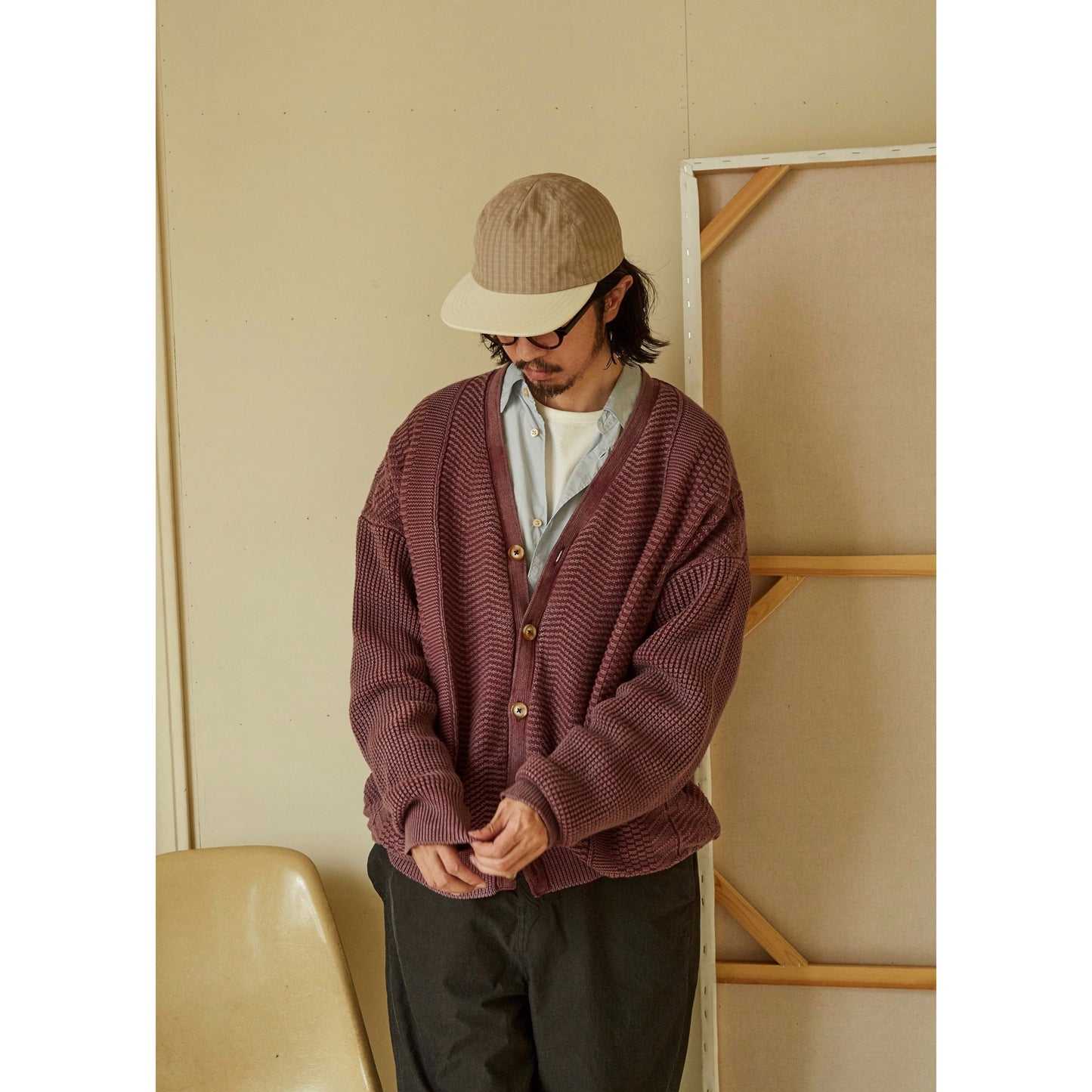 Cable Cardigan washed-cotton buttonhole cardigan