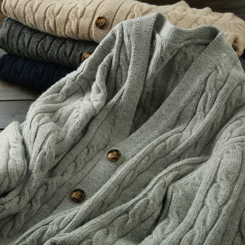 A small amount of goodies! Heavy all-wool! Foreign trade tail list men's autumn and winter thickened knitted cardigan sweater jacket tide