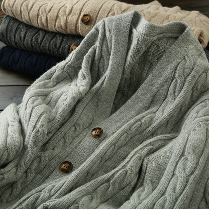 A small amount of goodies! Heavy all-wool! Foreign trade tail list men's autumn and winter thickened knitted cardigan sweater jacket tide