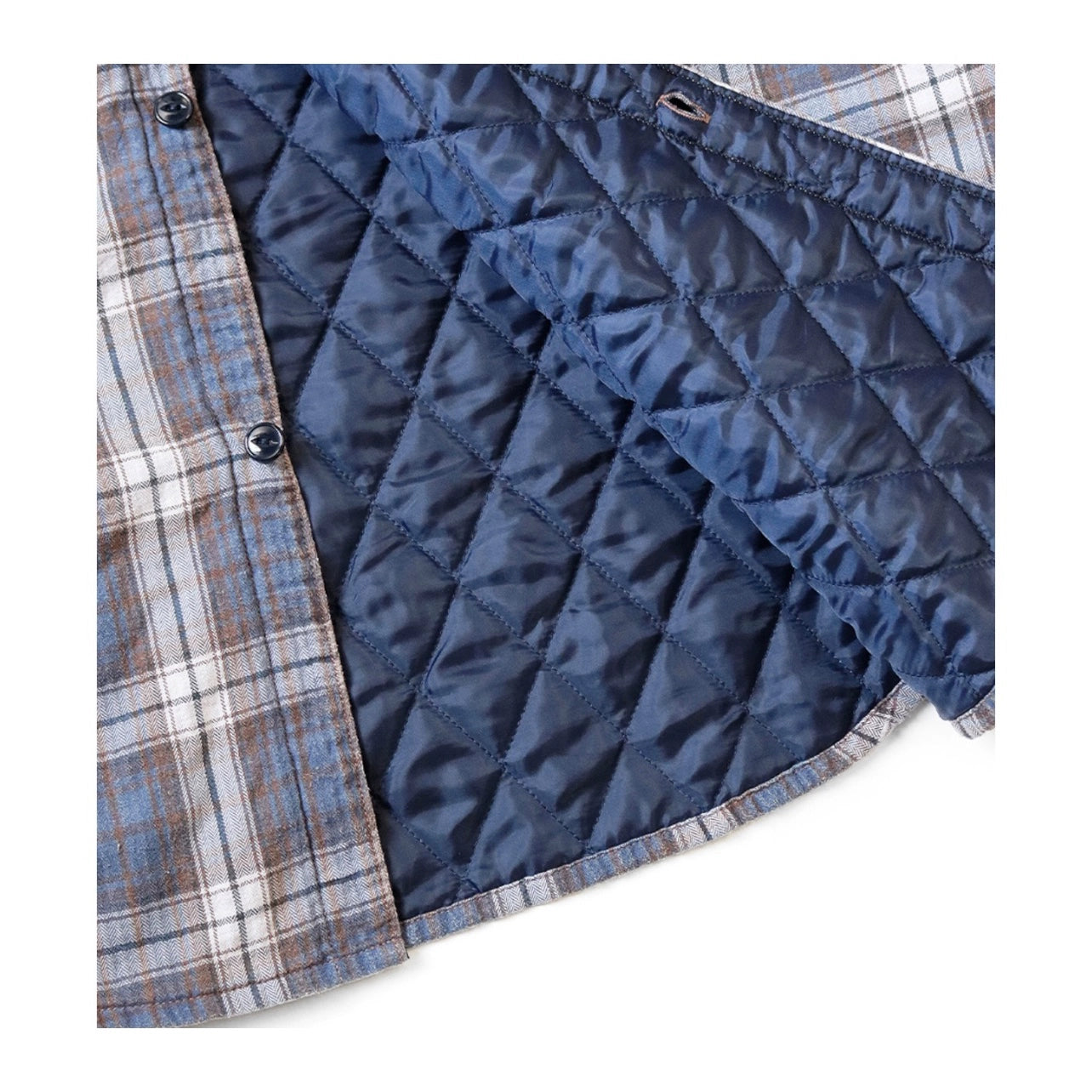 Thick cotton coat Japanese style casual warm plaid mid-length coat