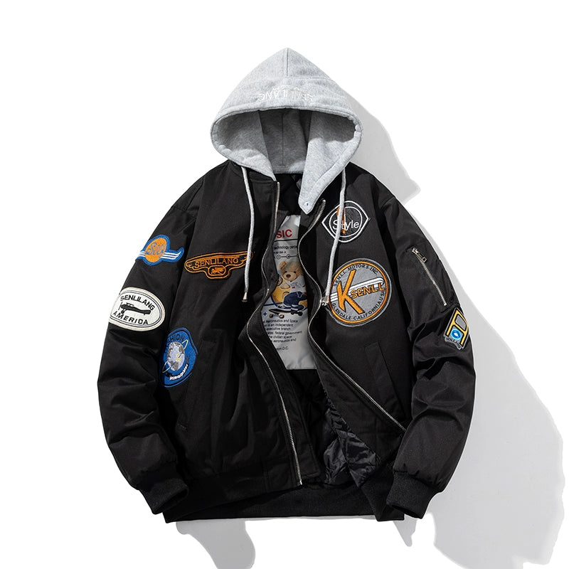 Retro Locomotive Bomber Jacket – Thickened Baseball Style (Unisex)