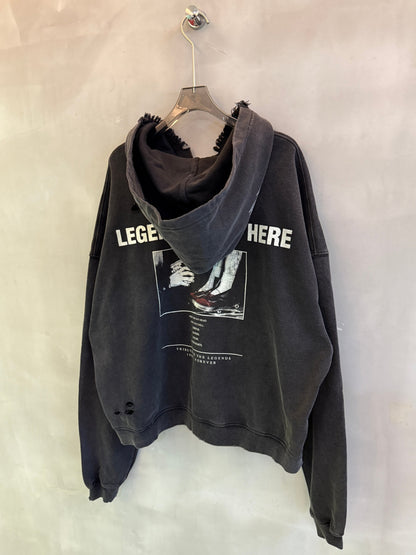 American Vintage Figure Letter Print Hooded Zip-Up Cardigan – Washed Distressed Sweatshirt – Japanese vintage | yamalin clothes | Yamalinclothes