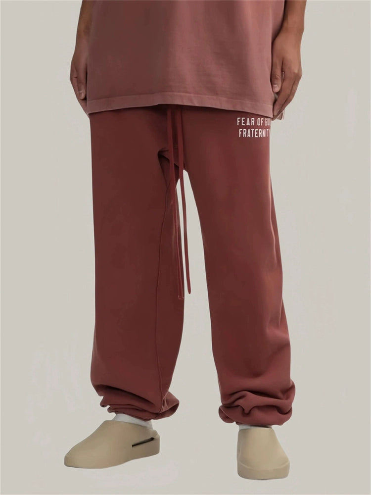 trendy brand American high street loose legging fleece casual sweatpants men's and women's long pants autumn and winter