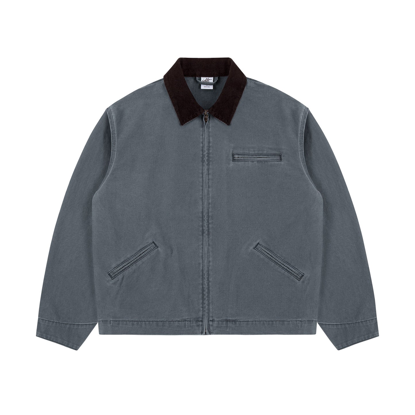 15oz Heavy Canvas Cargo Jacket – Washed Distressed Loose Oversized Streetwear