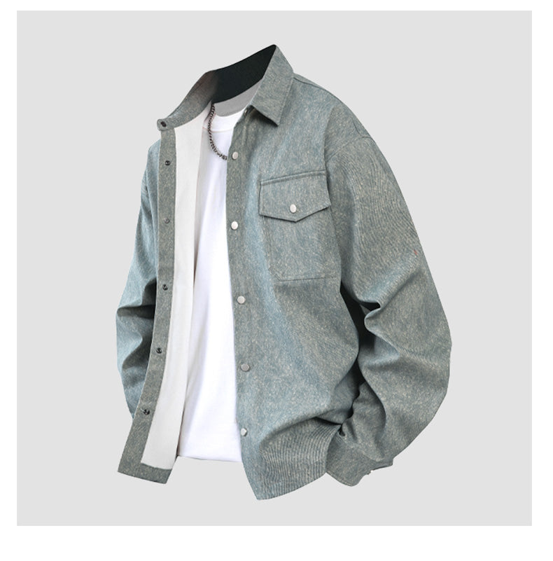 Japanese spring men's shirt casual loose trend all-matching long-sleeved shirt