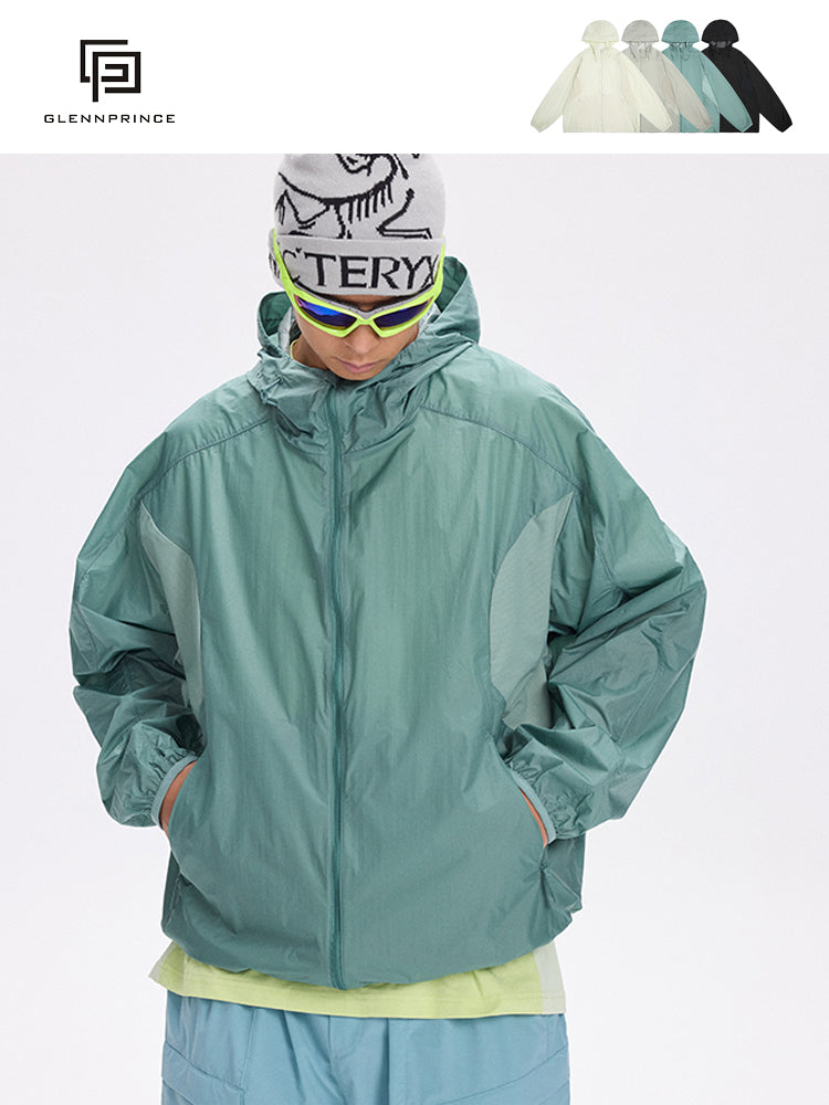 Mountain UPF50+ Mesh Patchwork Hood Light Sunscreen Clothing Men's 2025 Summer Couple Sunscreen Clothing