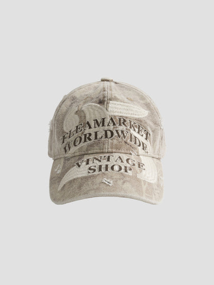 Washed Letter Embroidered Baseball Cap – Vintage Contrast Unisex – cap | japanese streetwear | vintage workwear | unisex | Yamalinclothes