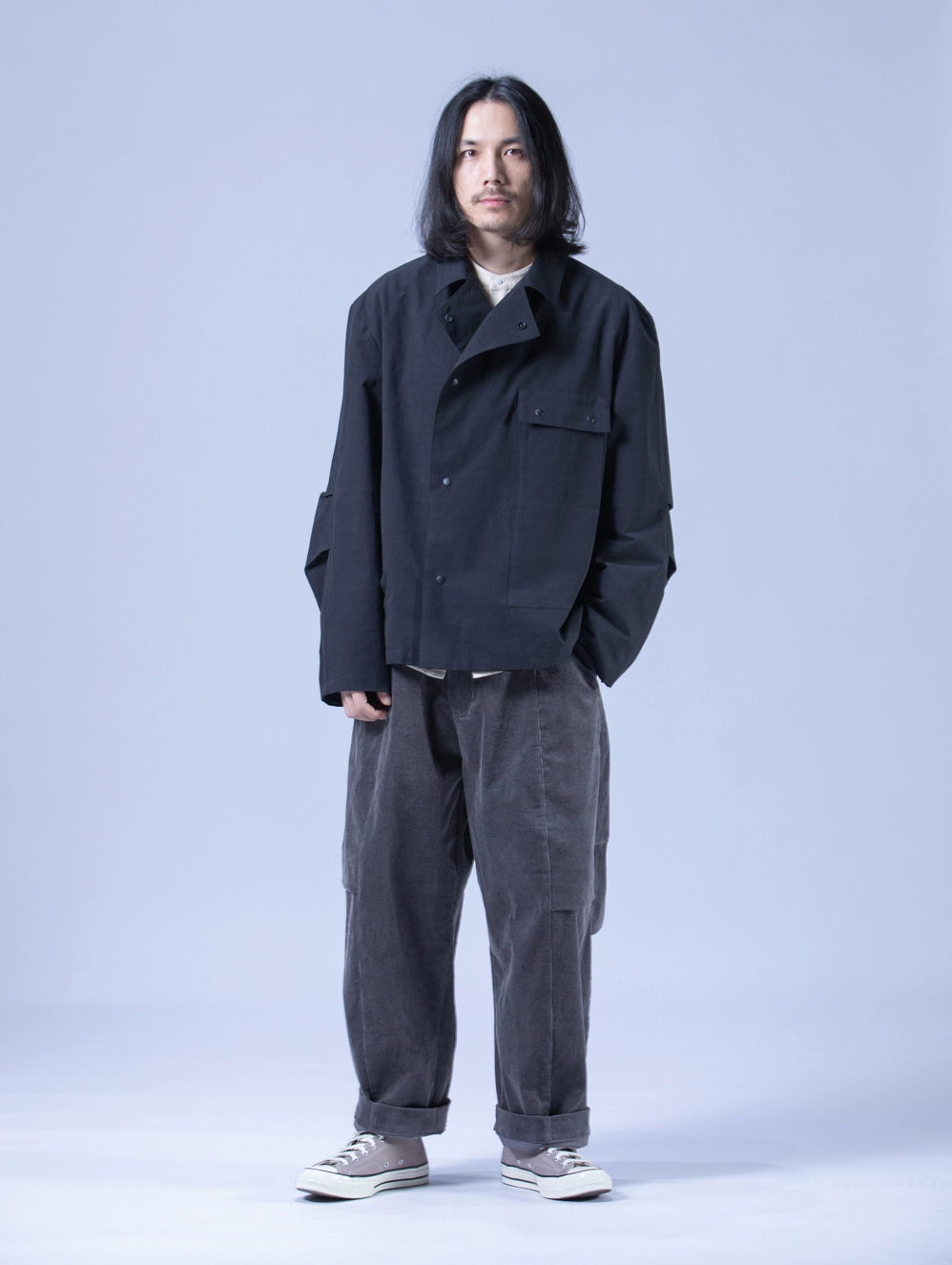 Original men's asymmetrical split casual large-profile lapel jacket coat d