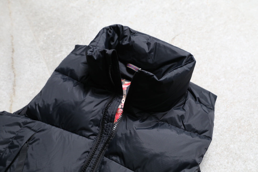 High quality Kpit Hirata Kazuhiro reversible down jacket vest male Yu Wenle Japanese stand up collar cargo vest