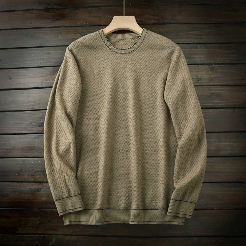 A small amount of goodies! Wool blend! Foreign trade tail goods men's autumn and winter round neck jacquard base knitwear sweater