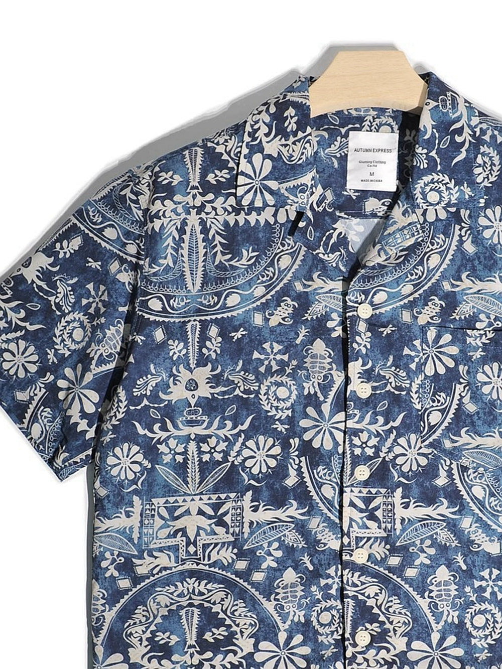 Thai Hong Kong style Aloha bohemian Aramco Ka Ji Cuban collar Hawaiian floral beach short sleeve floral shirt