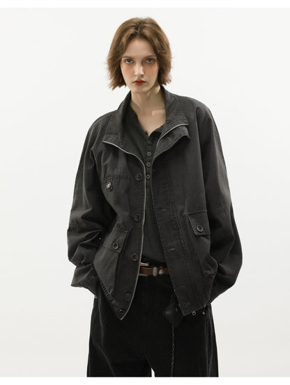 Vintage Bahn-Style Cargo Jacket – Worn Harrington Design (Unisex)