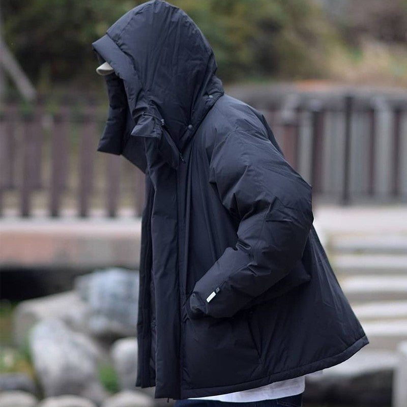 Fall/Winter Thickened Waterproof Men's and Women's Loose Hooded Functional Down Jacket