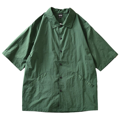 Mountain function + loose wide version! ODM Order! Short-sleeved jacket with lapels for men in summer | Japanese vintage | yamalin clothes | Yamalinclothes