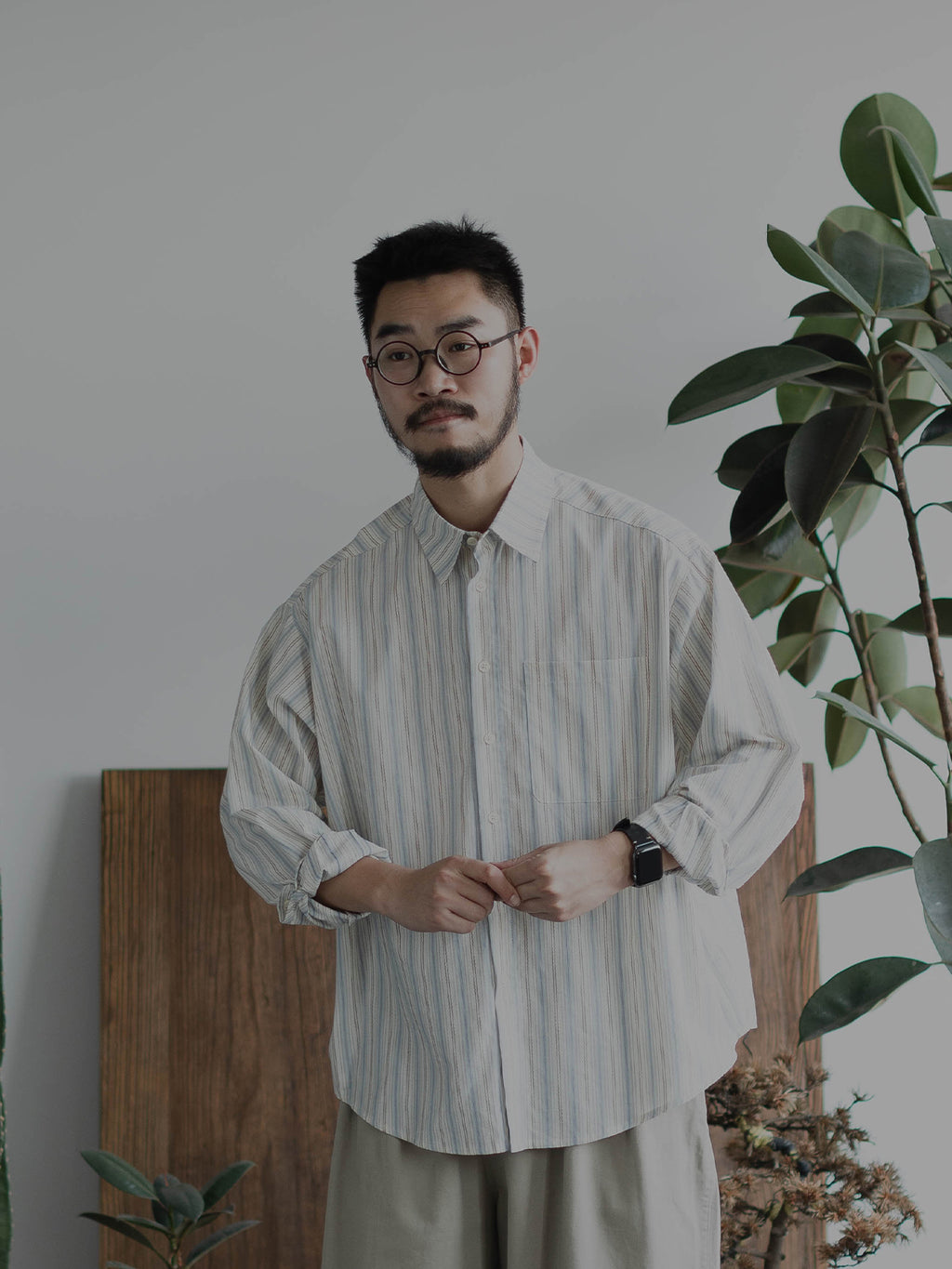 spring striped shirts, men's and women's long-sleeved Japanese retro design shirts, niche Hong Kong style casual trend