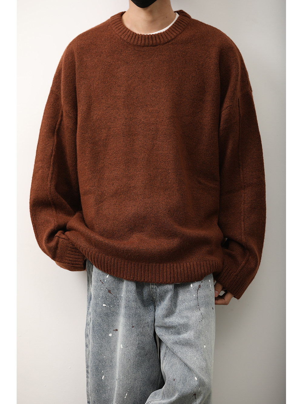 Japanese Crew Neck Knit Sweater – Unisex Base Layer Top – Japanese vintage | yamalin clothes | Yamalinclothes