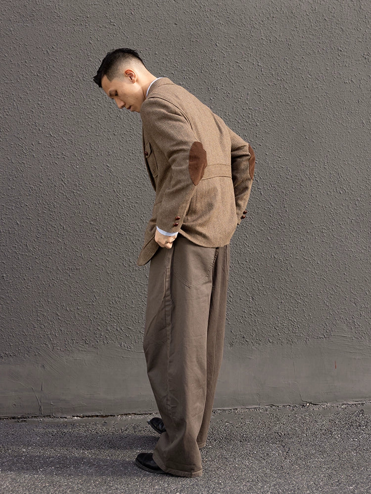 hunting jacket Japanese vintage herringbone single-breasted casual suit casual wear autumn and winter ivy suit