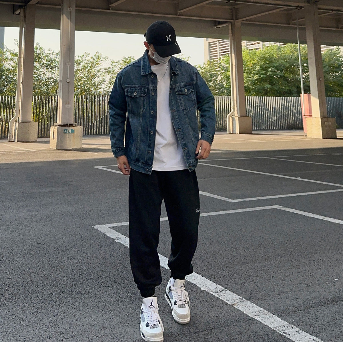 American Vintage Washed Denim Jacket – Oversized Unisex Utility Trucker Coat