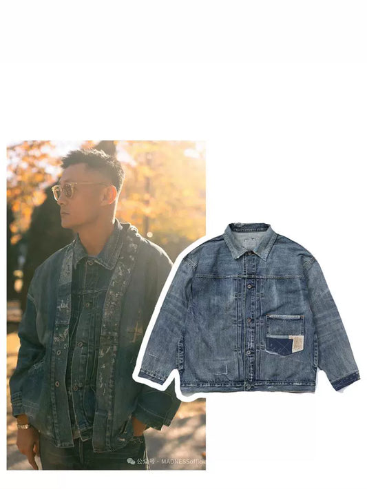 Denim jacket washed old vintage