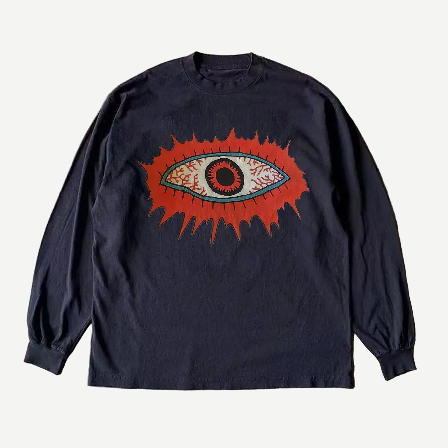 260g Heavyweight Cotton Long Sleeve T-Shirt – Niche Unisex American Retro