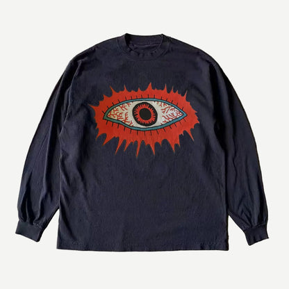 260g Heavyweight Cotton Long Sleeve T-Shirt – Niche Unisex American Retro