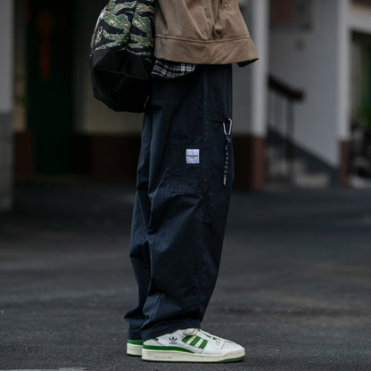 Urban Vintage Paratrooper Cargo Pants – Loose Straight Drawstring Workwear Trousers for Men | Japanese vintage | yamalin clothes | Yamalinclothes