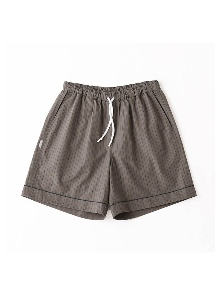 Japanese summer hand-painted stripes loose drawstring elastic trend casual sports shorts