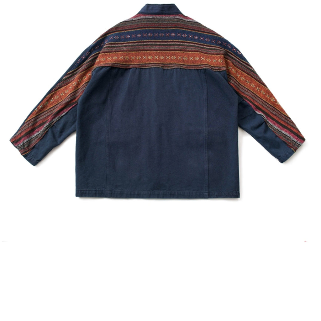 Japanese retro Aramco Kaji ethnic style spliced robe jacket for men and women loose distressed washed cargo jacket tide