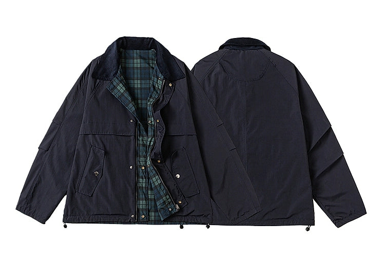 Vintage Japanese Plaid Patchwork Overalls – Loose Casual Unisex