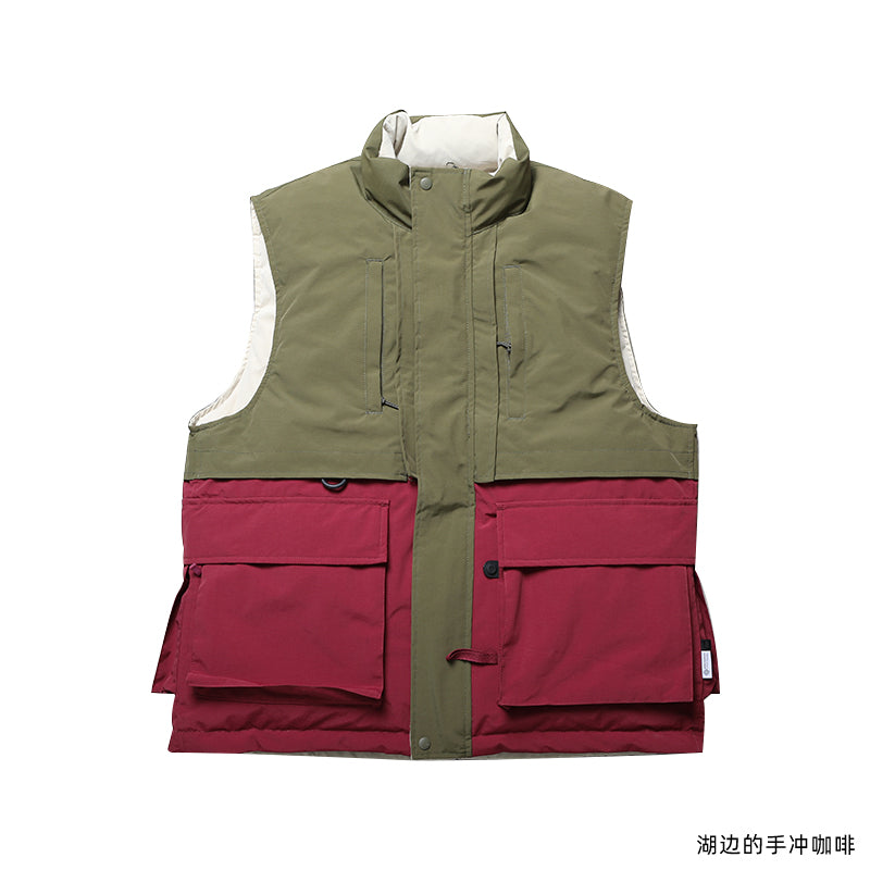 In stock, Japanese baby pier39 logger winter color-block multi-pocket waterproof function down vest