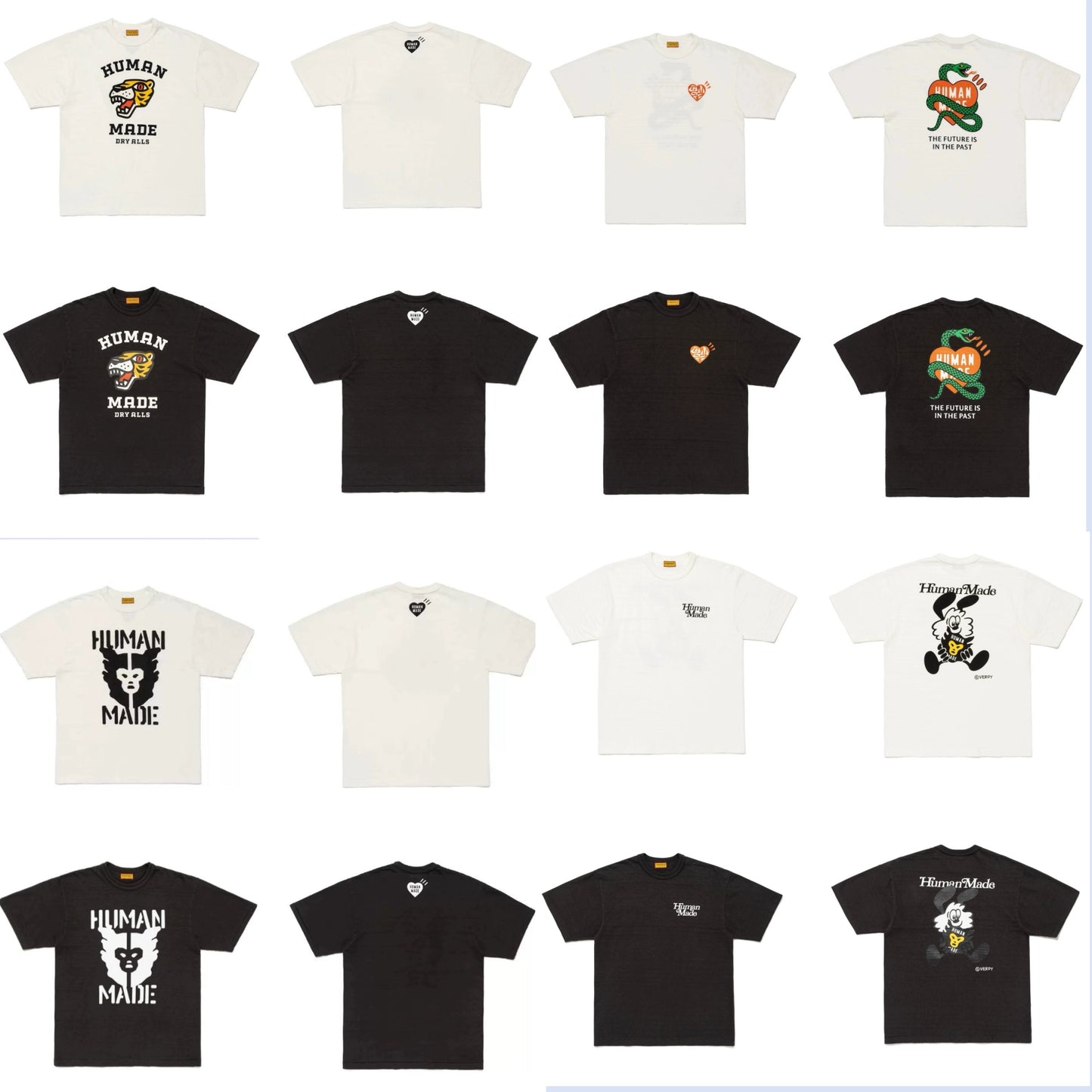 Japanese slub cotton summer animal cute print short-sleeved T-shirt weight 280g