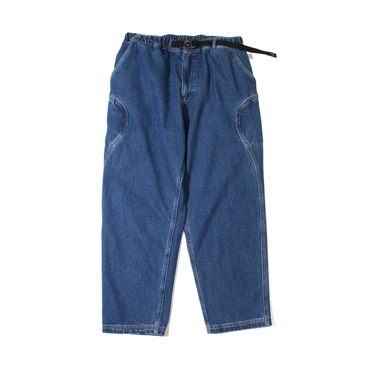 Japanese Washed Distressed Cropped Jeans – Elastic Waist Relaxed Fit Streetwear