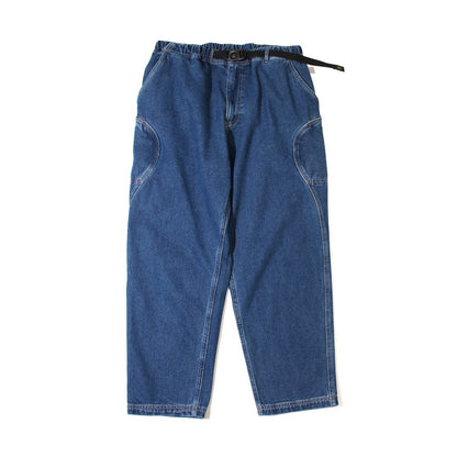 Japanese Washed Distressed Cropped Jeans – Elastic Waist Relaxed Fit Streetwear