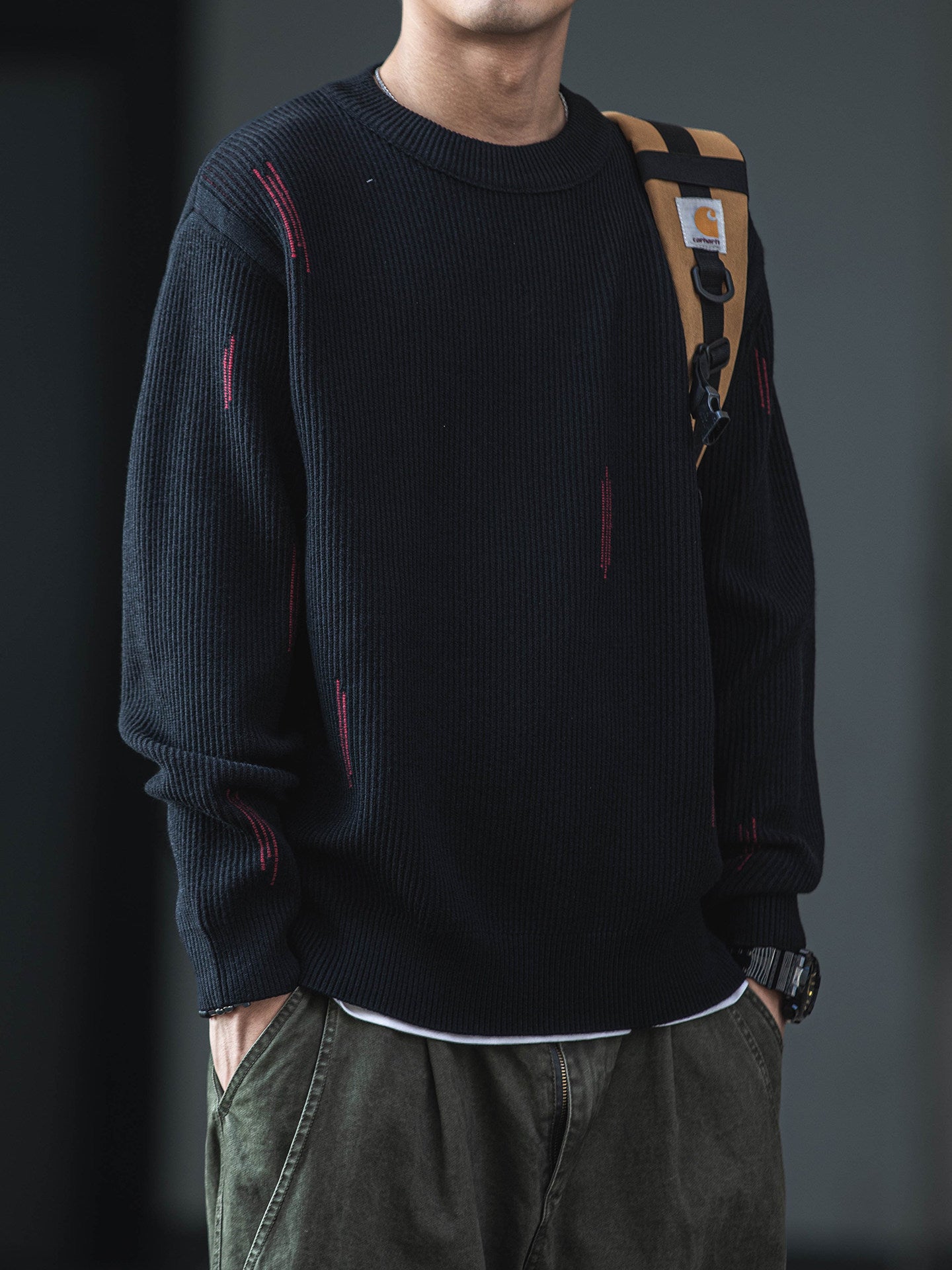 Vintage Knit Sweater – Casual Warm Pullover Men – Japanese vintage | yamalin clothes | Yamalinclothes
