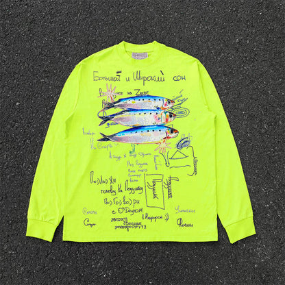 Clearance money! Decadent style light subculture visual American retro patchwork long-sleeved T-shirt high-end top – Japanese vintage | yamalin clothes | Yamalinclothes